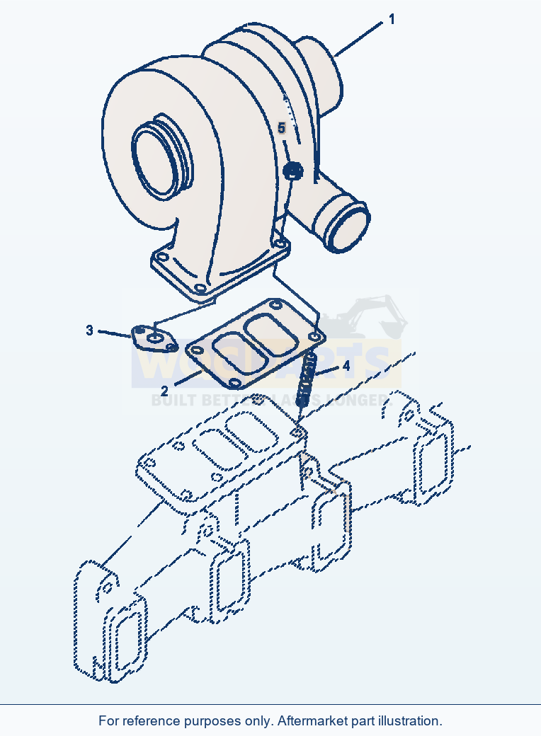 Komatsu WA180-3L Turbocharger Mounting parts diagram