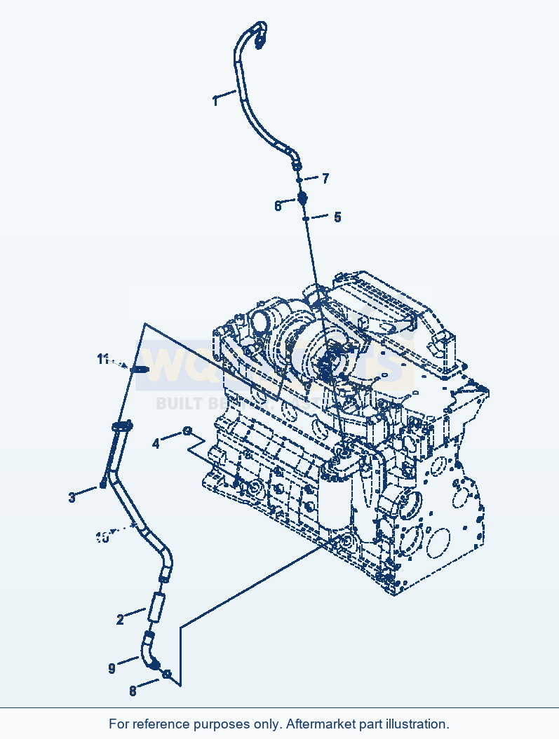 Komatsu WA180-3L Turbocharger Plumbing - Earlier Version parts diagram
