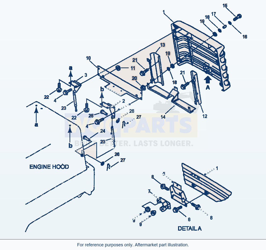 Komatsu WA180-3L Radiator Guard - Grille And Cover parts diagram