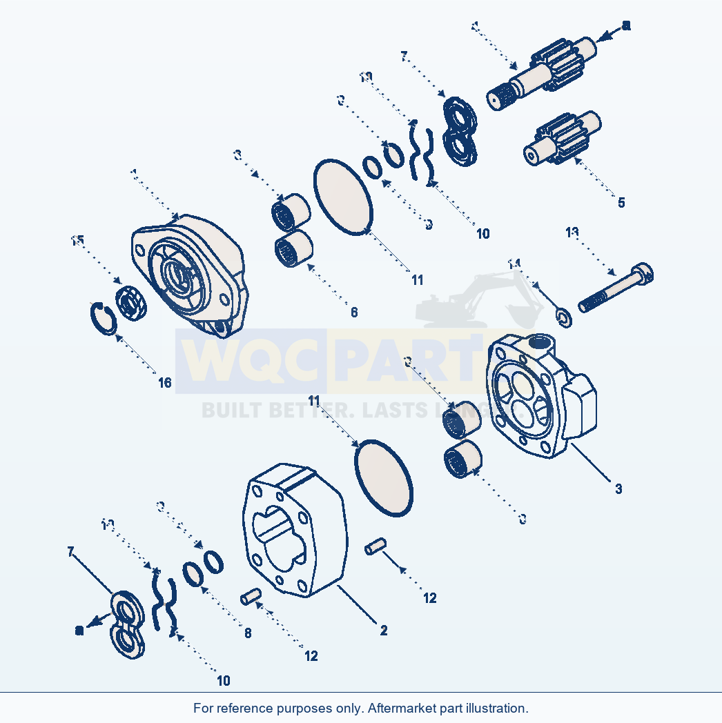 Komatsu WA180-3L Ground Driven Steering - Pump Assembly parts diagram