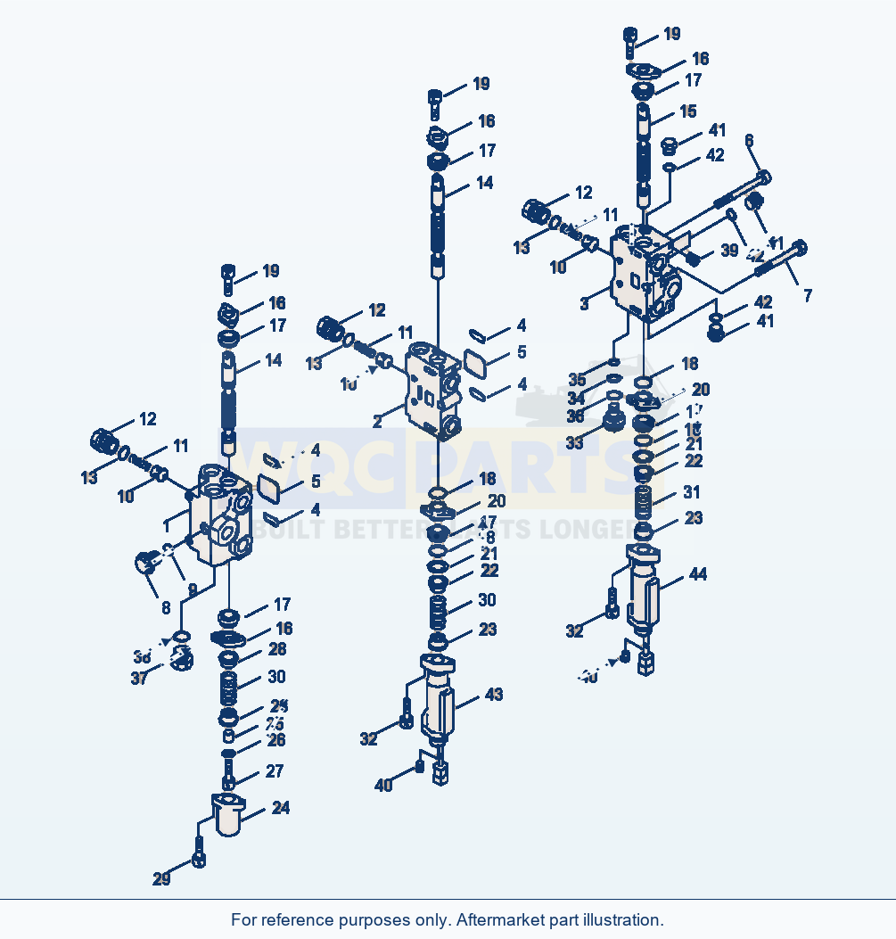 Komatsu WA180-3L Hydraulic Control Valve - Three-Spool Valve parts diagram