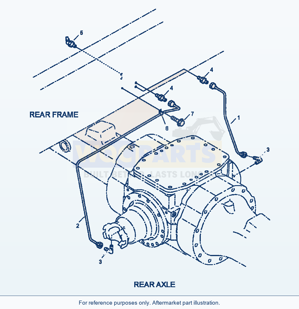 Komatsu WA180-3L Rear Axle - Remote Greasing parts diagram