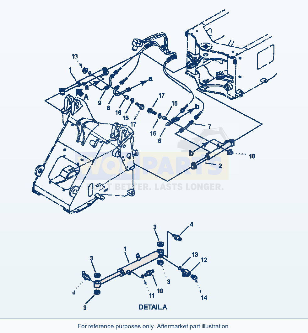 Komatsu WA180-3L Steering - Piping - Cylinder parts diagram