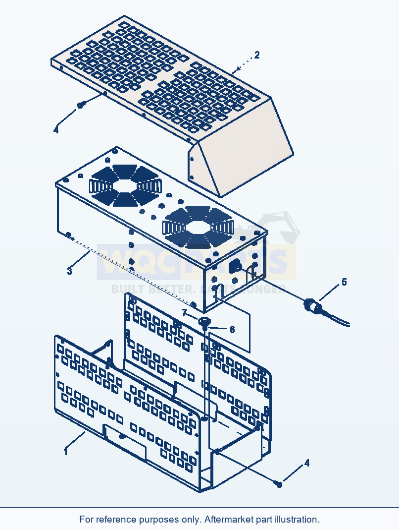 Komatsu WA180-3L Air Conditioner - Condenser Mounting parts diagram