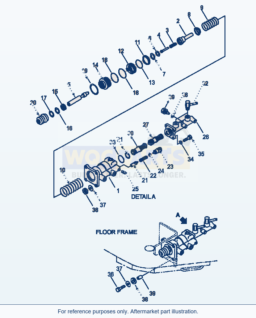 Komatsu WA180-3L Brake Control - Brake Master Cylinder parts diagram