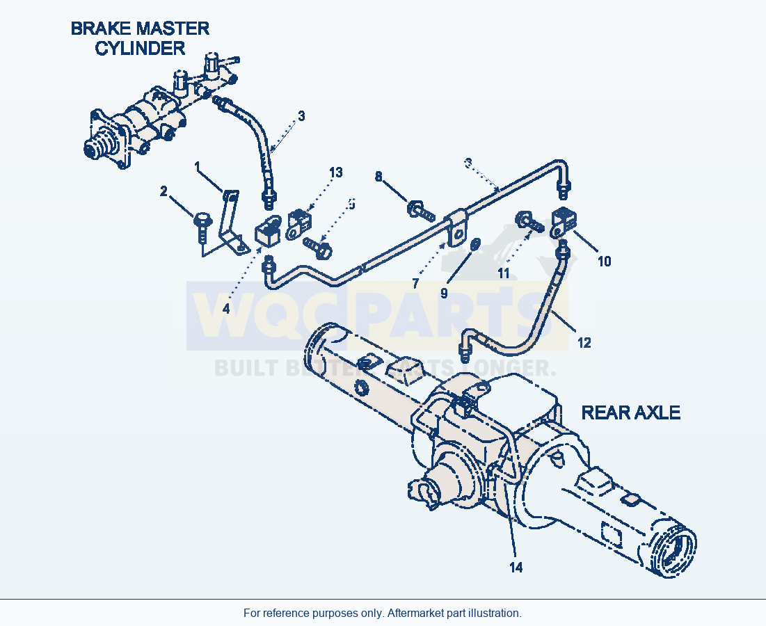 Komatsu WA180-3L Brake Control - Piping - Rear Brake Line parts diagram