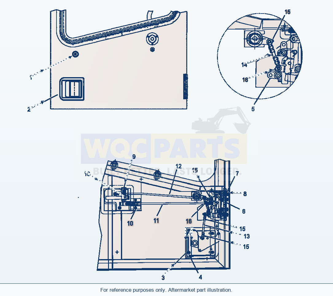Komatsu WA180-3L Operator'S Cab - Left Door - Lock parts diagram