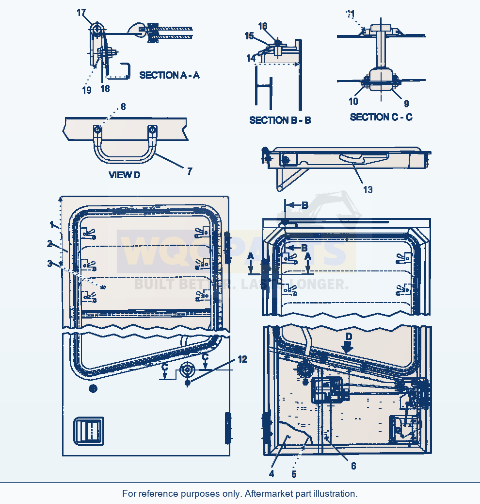 Komatsu WA180-3L Operator'S Cab - Left Door parts diagram