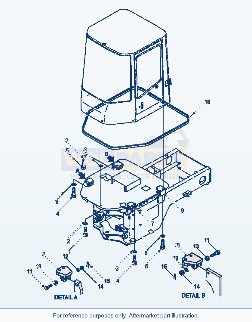 Komatsu WA180-3L Operator'S Cab - Mounting Parts parts diagram