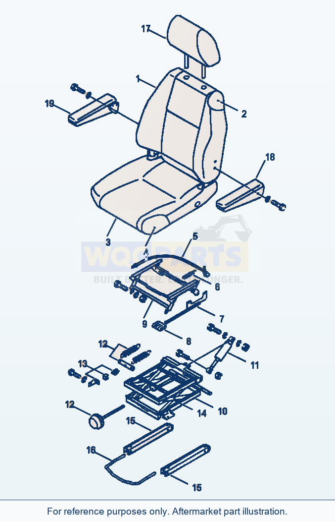 Komatsu WA180-3L Operator'S Seat - Inner Parts - Fabric Covered parts diagram