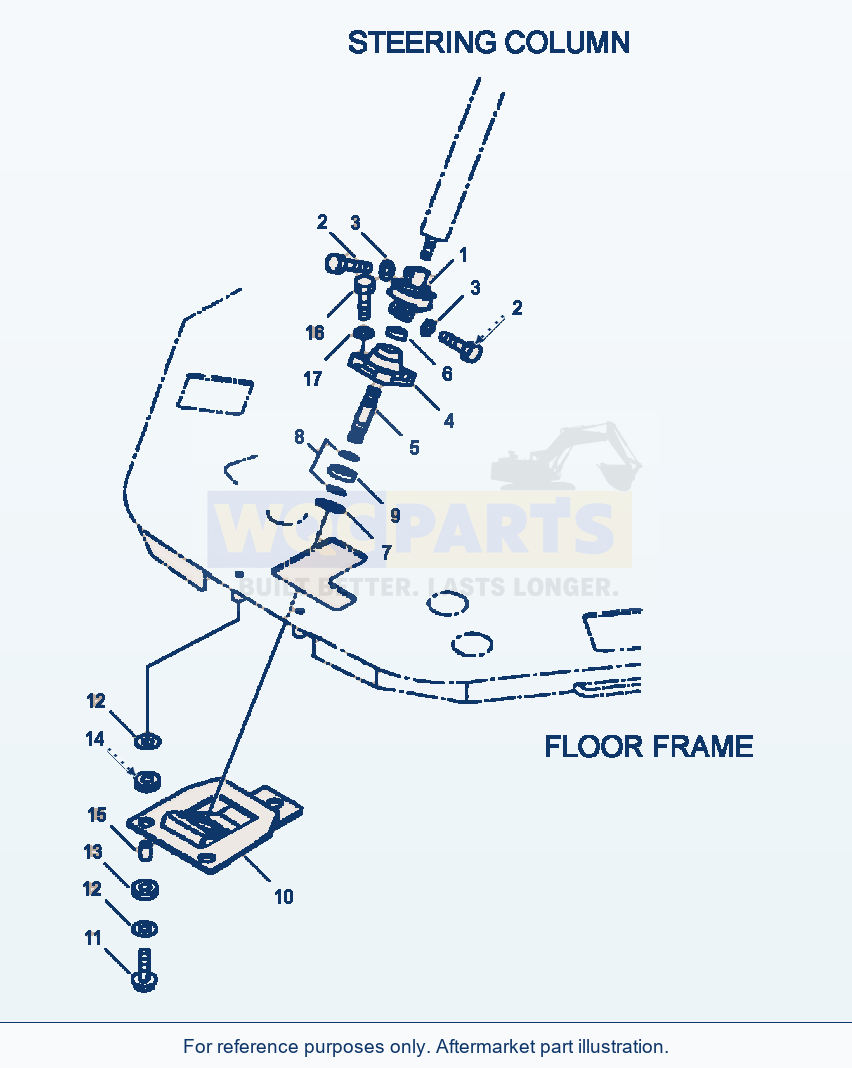 Komatsu WA180-3L Steering - Coupling - Column To Steering Valve parts diagram