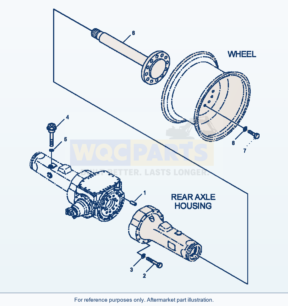 Komatsu WA180-3L Rear Axle - Mounting parts diagram