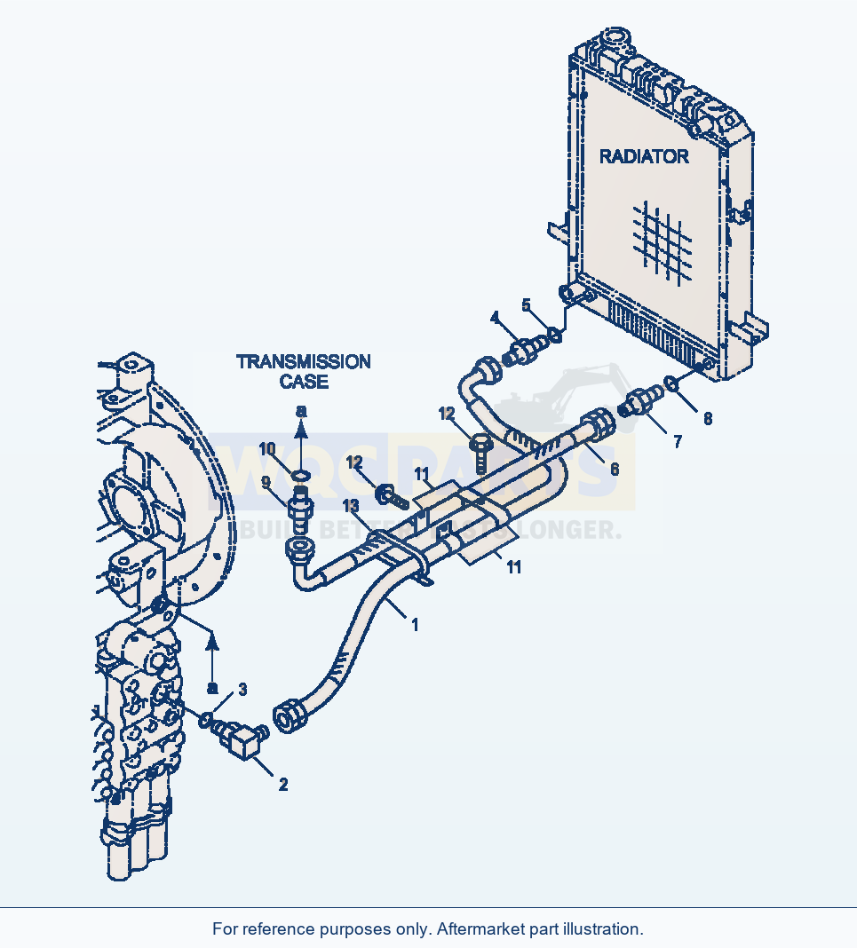 Komatsu WA180-3L Torque Converter And Transmission Line parts diagram