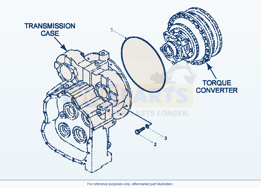 Komatsu WA180-3L Transmission - Mounting parts diagram