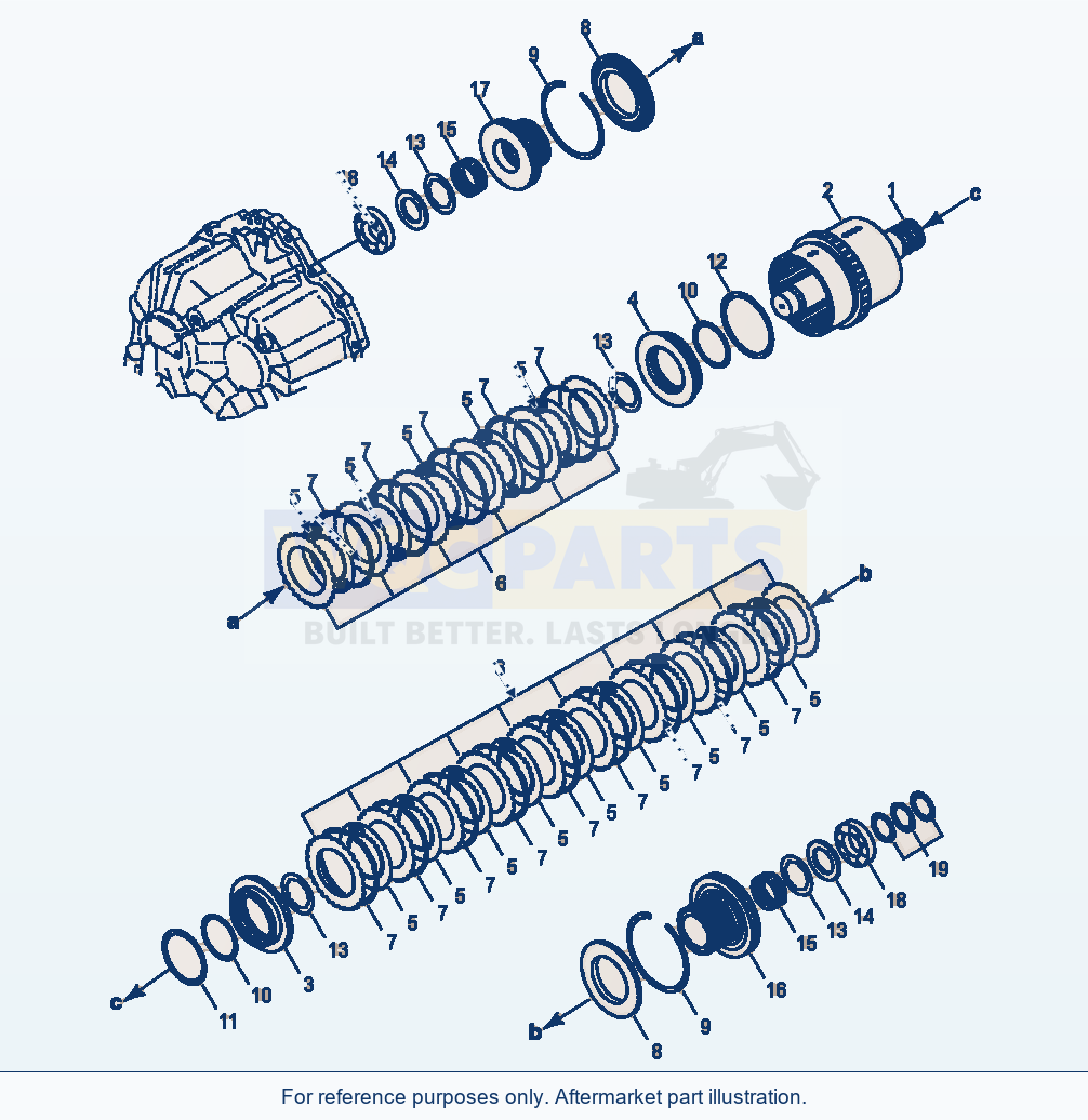 Komatsu WA180-3L Transmission - Reverse And First Clutch parts diagram