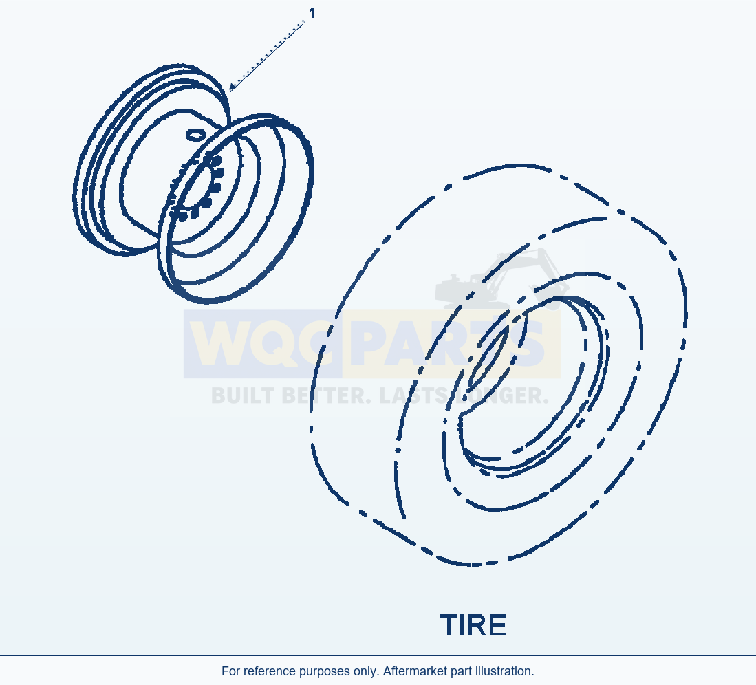 Komatsu WA180-3L Wheel Assembly - 17.5 X 25 Rim - Tubeless Tire parts diagram