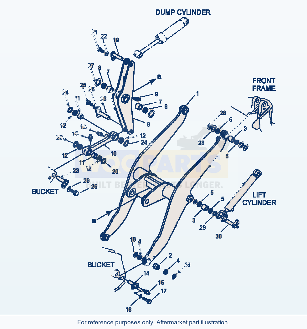 Komatsu WA180-3L Lift Arm And Bellcrank - Assembly - Standard parts diagram