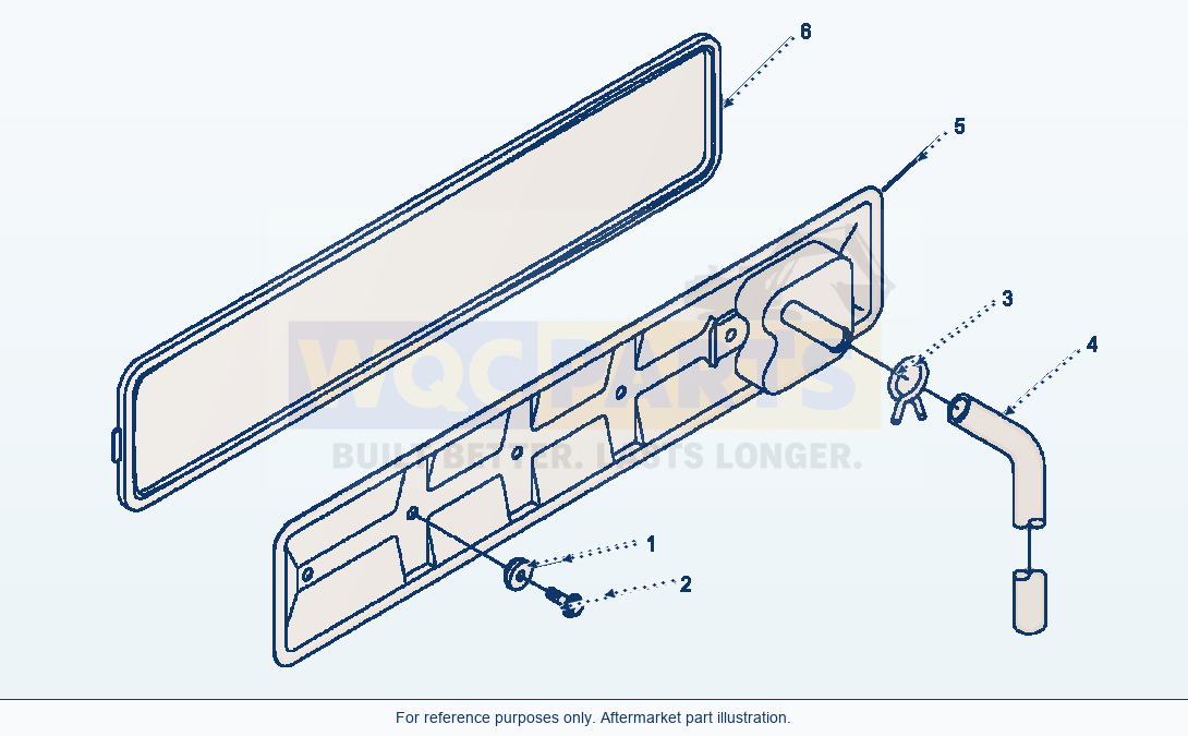 Komatsu WA180-3MC Cam Follower Cover - Center Baffle Drain parts diagram