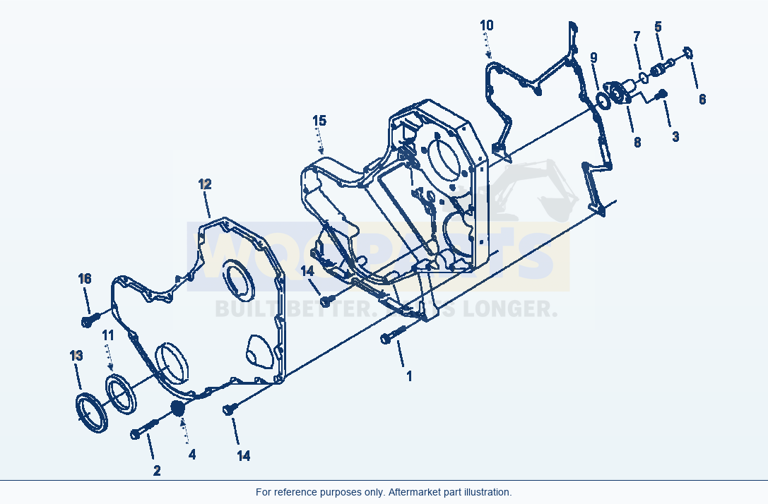 Komatsu WA180-3MC Front Gear Cover parts diagram