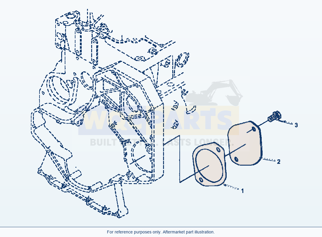 Komatsu WA180-3MC Front Gear Train Accessory Drive Cover parts diagram