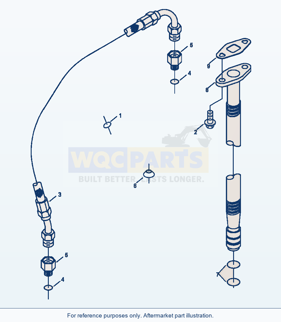 Komatsu WA180-3MC Turbocharger Plumbing parts diagram