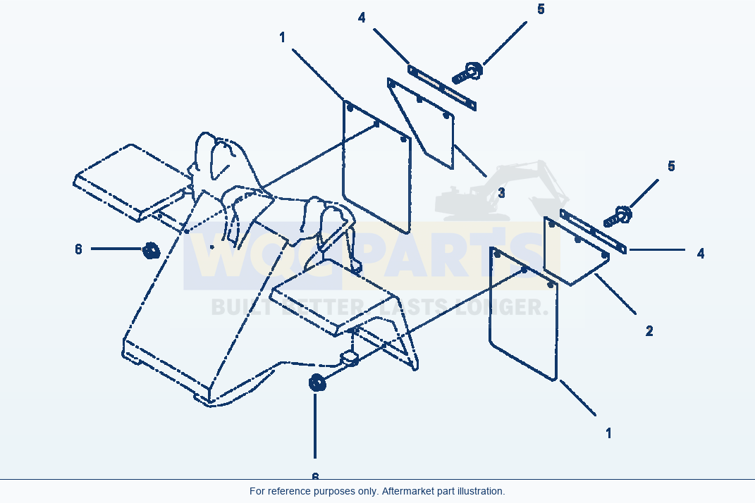 Komatsu WA180-3MC Fender - Front Mud Guard parts diagram