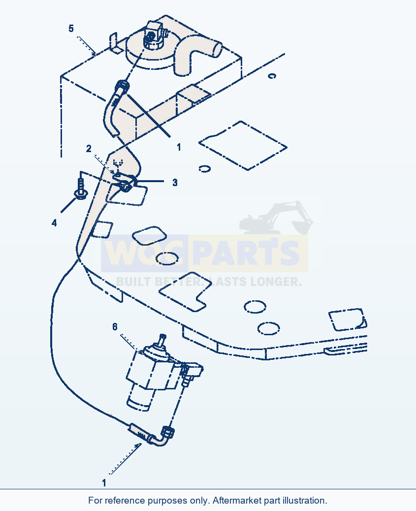 Komatsu WA180-3MC Hydraulic Tank - Steering Valve Line parts diagram