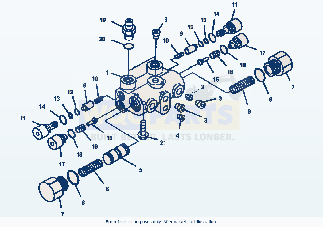 Komatsu WA180-3MC Steering - Cushion Valve parts diagram