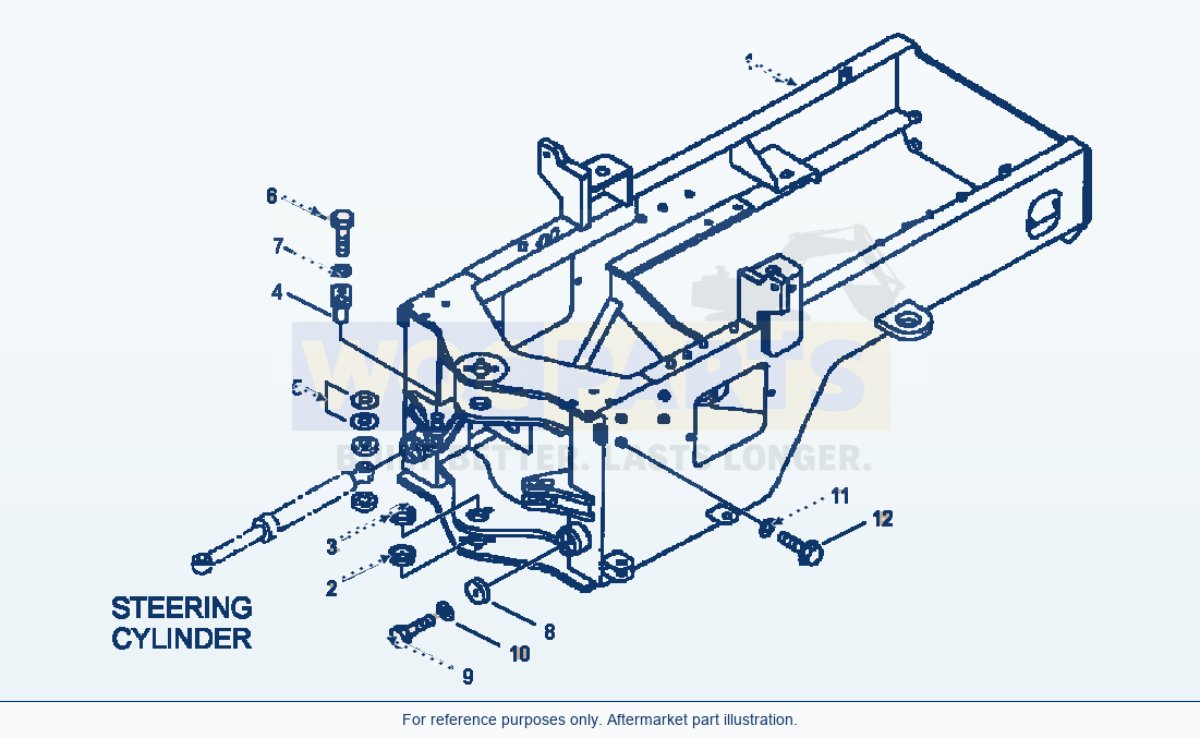 Komatsu WA180-3MC Rear Frame - Additional Counterweight parts diagram
