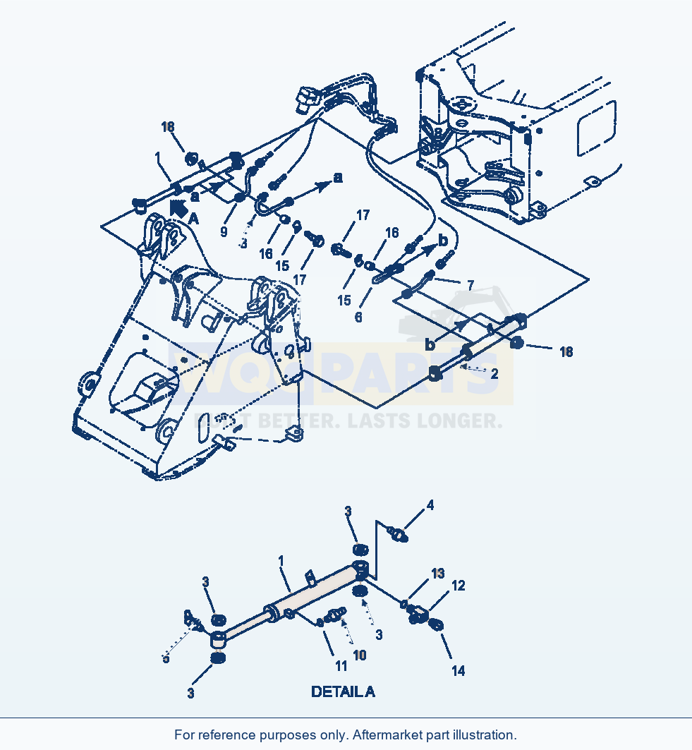 Komatsu WA180-3MC Steering - Piping - Cylinder parts diagram
