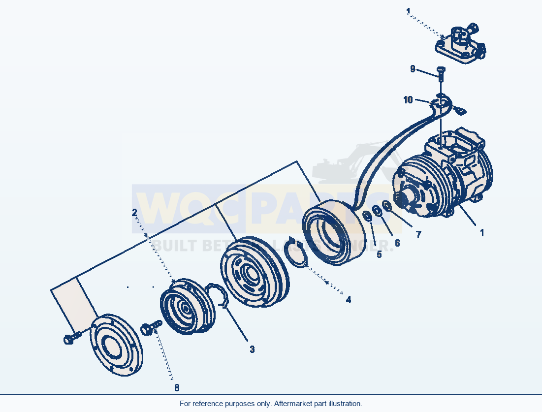 Komatsu WA180-3MC Air Conditioner - Air Compressor Unit parts diagram