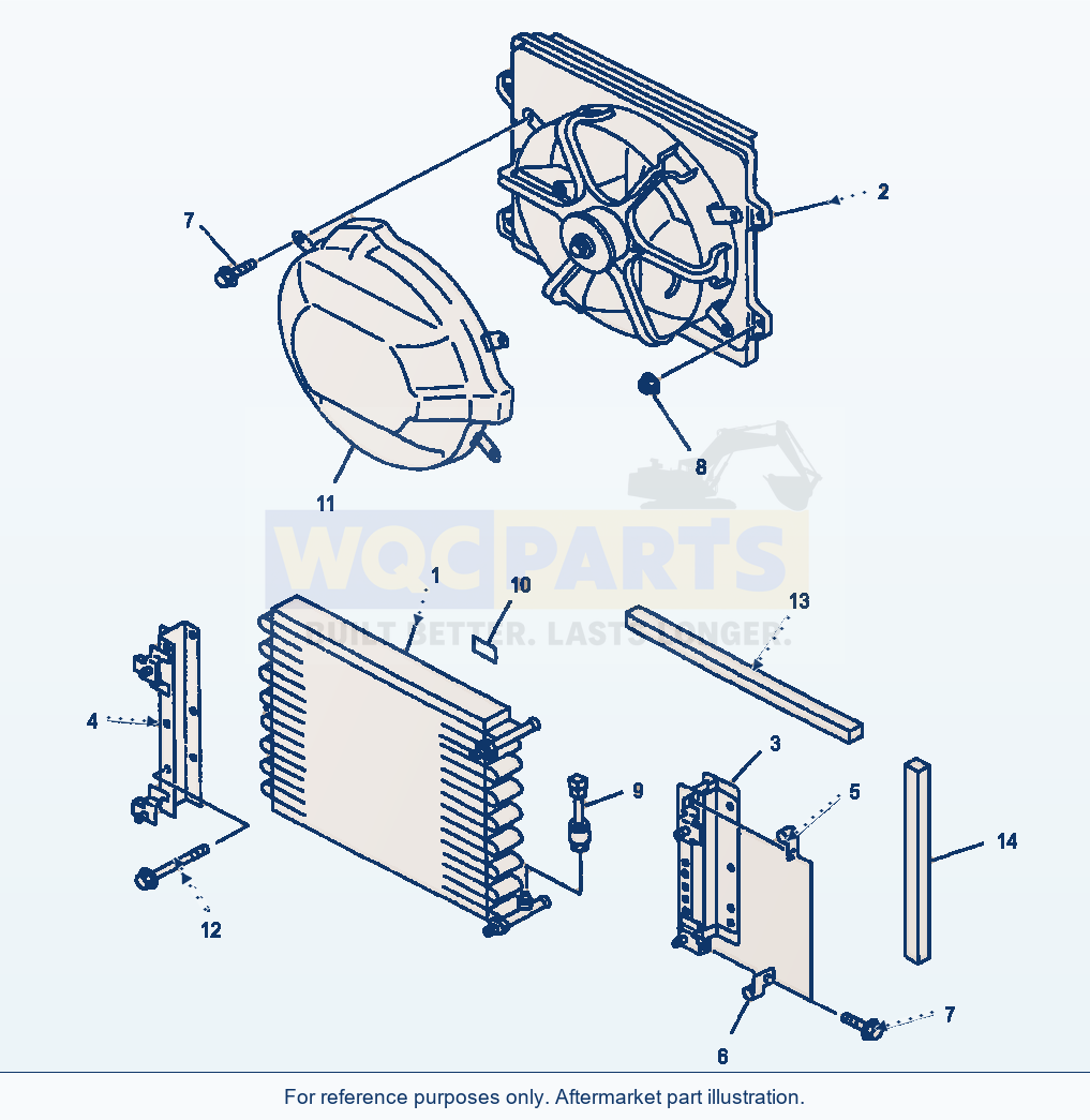 Komatsu WA180-3MC Air Conditioner - Condenser parts diagram