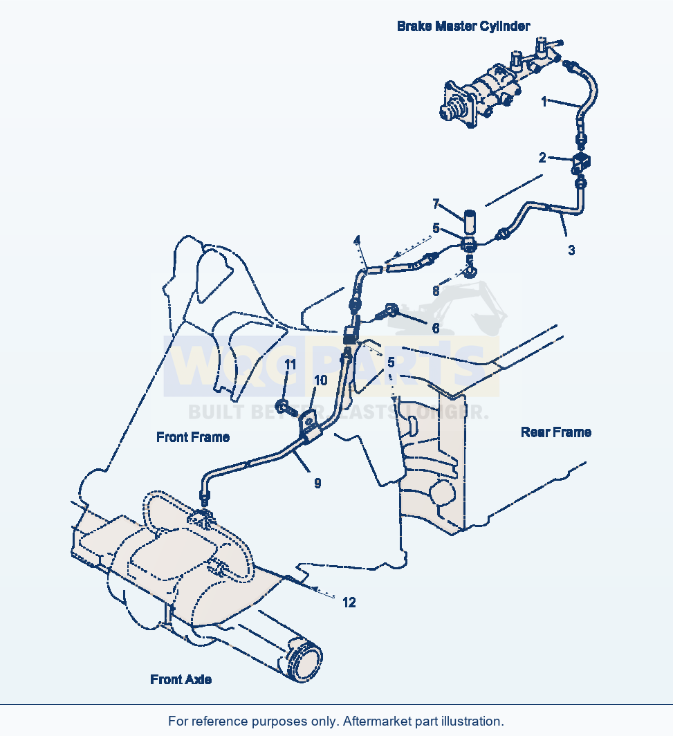 Komatsu WA180-3MC Brake Control - Piping - Front Brake Line parts diagram