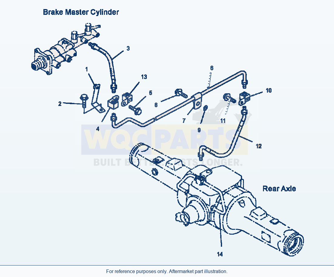 Komatsu WA180-3MC Brake Control - Piping - Rear Brake Line parts diagram