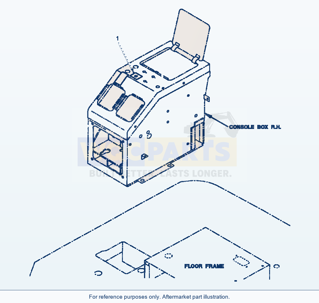 Komatsu WA180-3MC Floor Product Graphic - With Attachment parts diagram