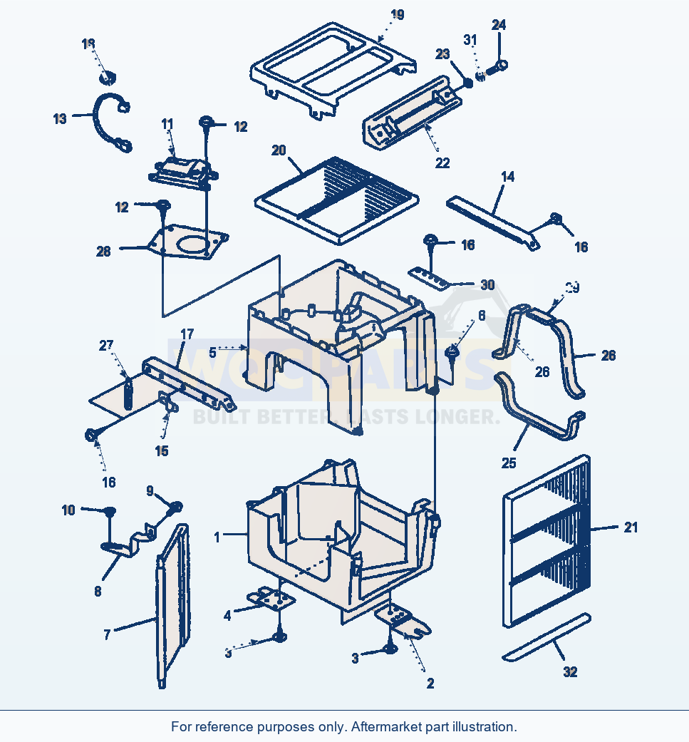 Komatsu WA180-3MC Heater Or Air Conditioner - Damper parts diagram