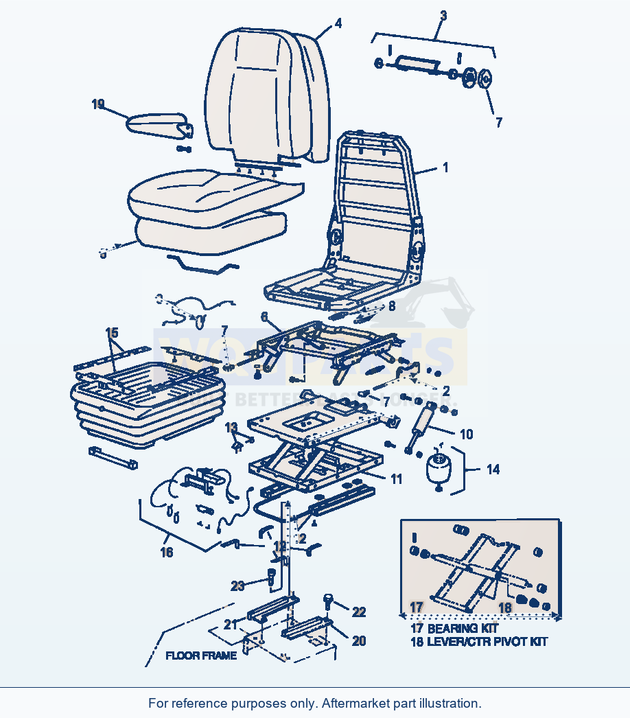 Komatsu WA180-3MC Operator'S Seat - Air Ride parts diagram