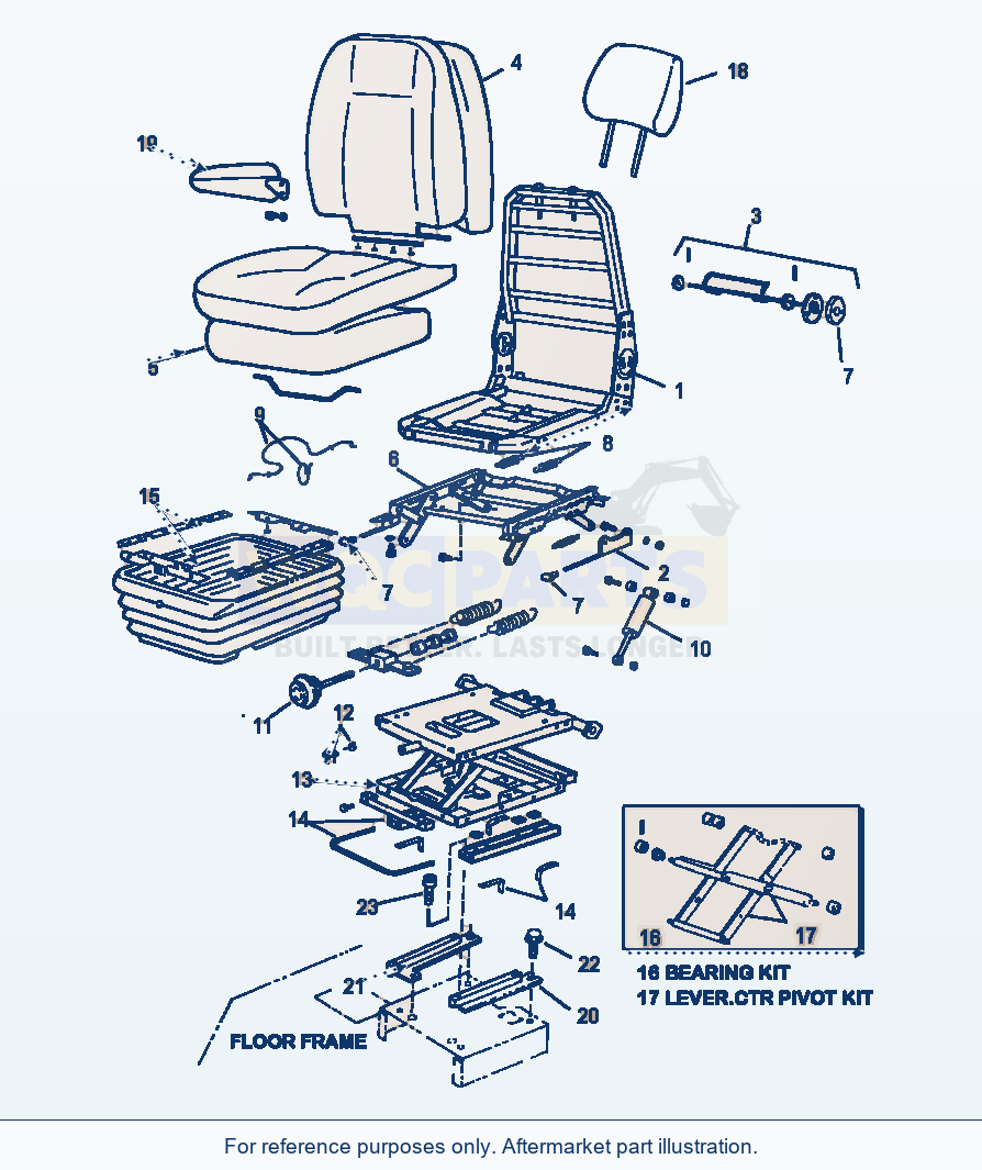 Komatsu WA180-3MC Operator'S Seat - Cloth Covered parts diagram