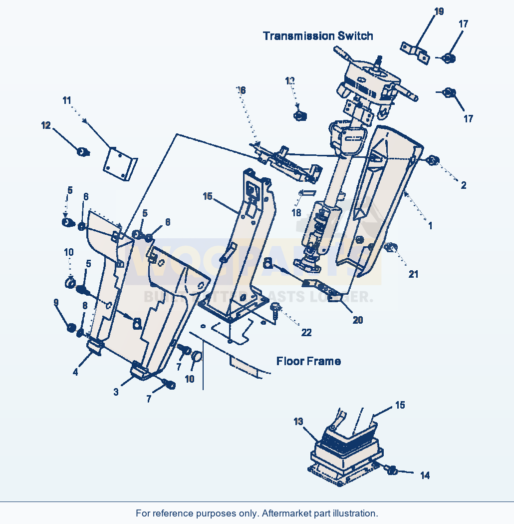 Komatsu WA180-3MC Steering Wheel Cover And Bracket parts diagram