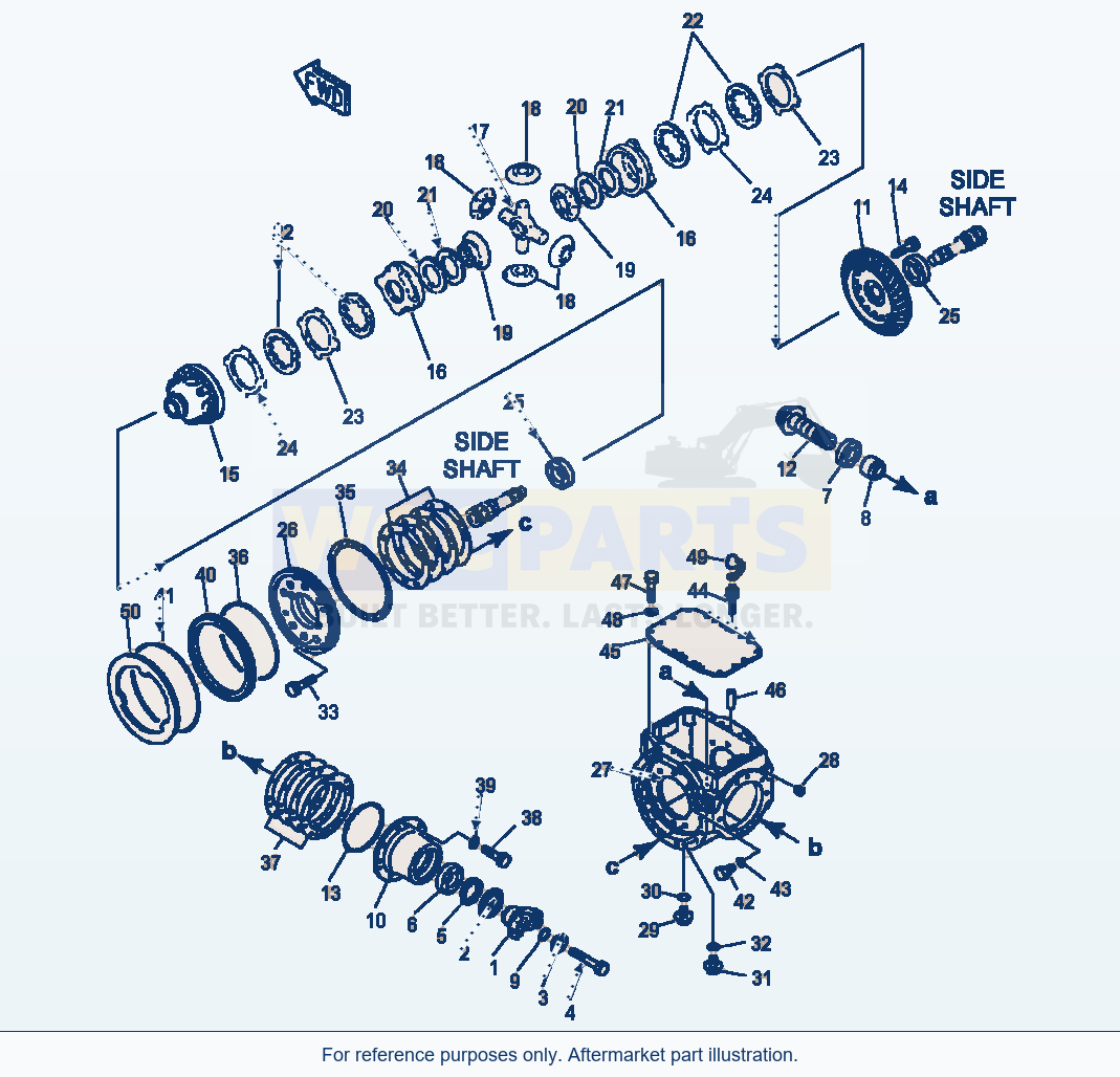 Komatsu WA180-3MC Front Axle - Limited Slip Differential parts diagram