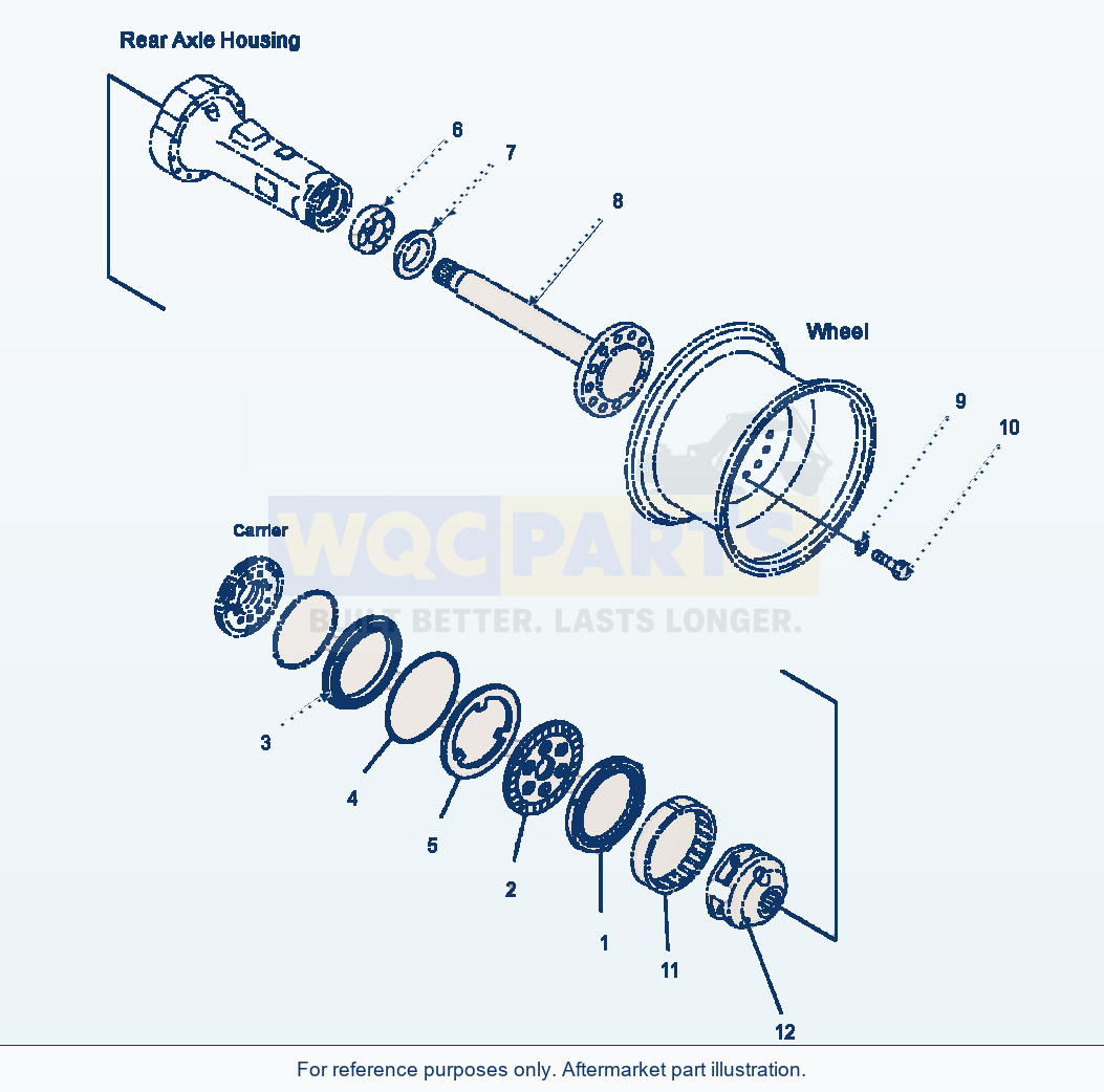 Komatsu WA180-3MC Rear Axle - Brake parts diagram