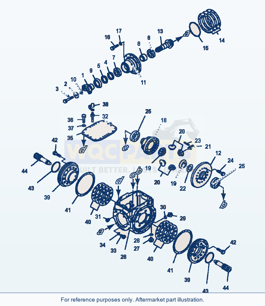 Komatsu WA180-3MC Rear Axle - Differential - Standard parts diagram