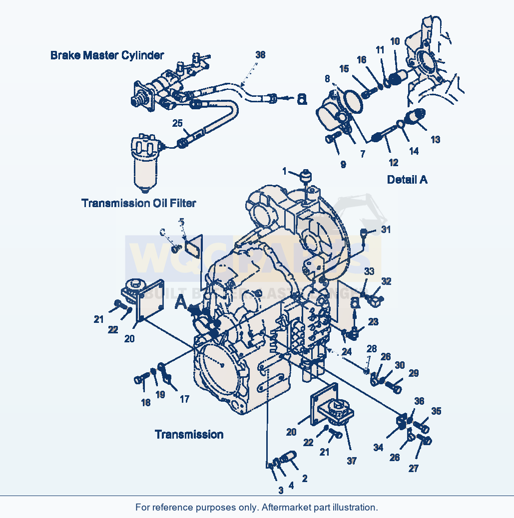 Komatsu WA180-3MC Transmission - Accessory Mounting parts diagram