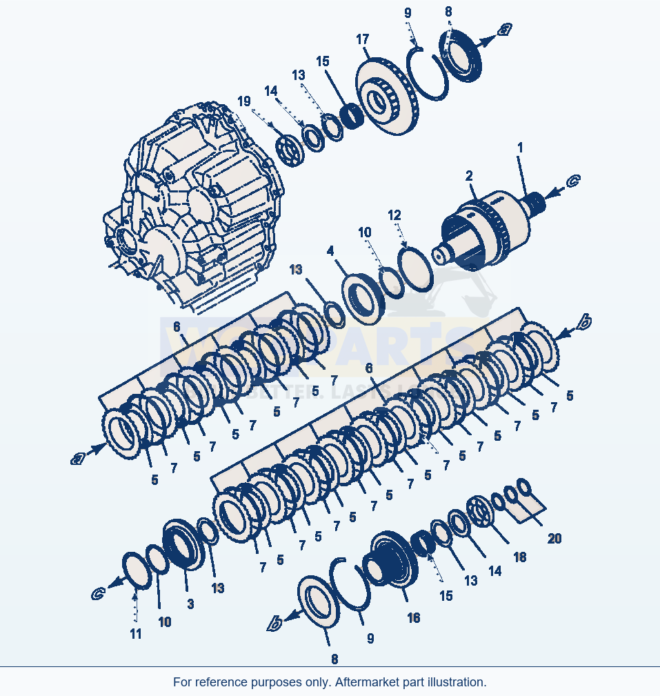 Komatsu WA180-3MC Transmission - Forward And Second Clutch parts diagram