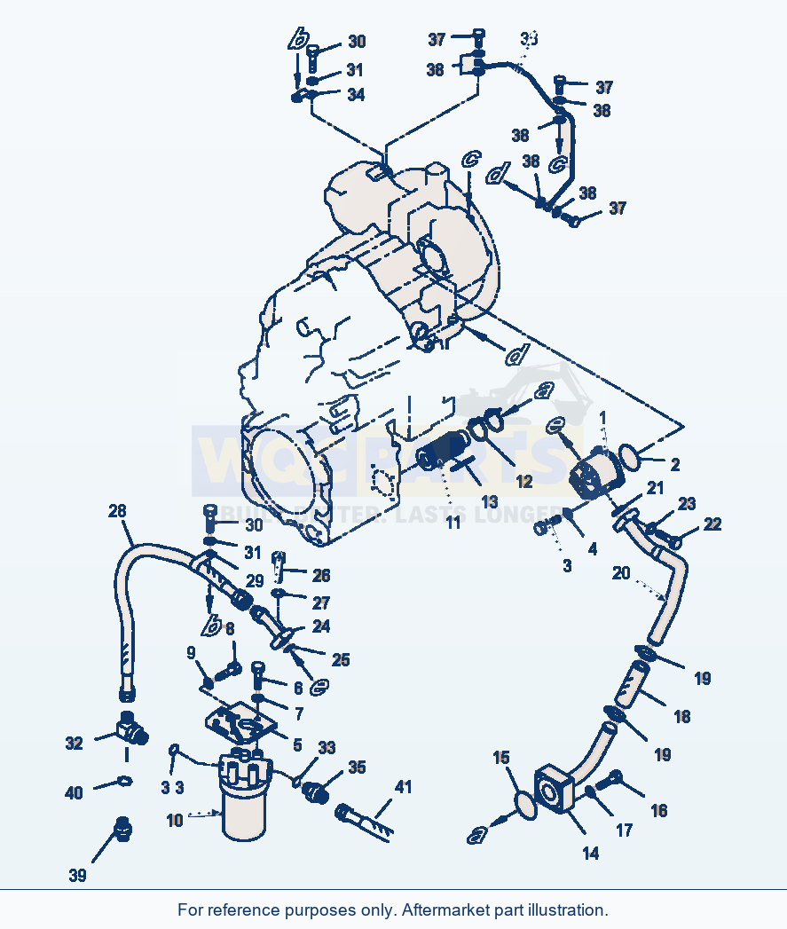Komatsu WA180-3MC Transmission - Piping parts diagram