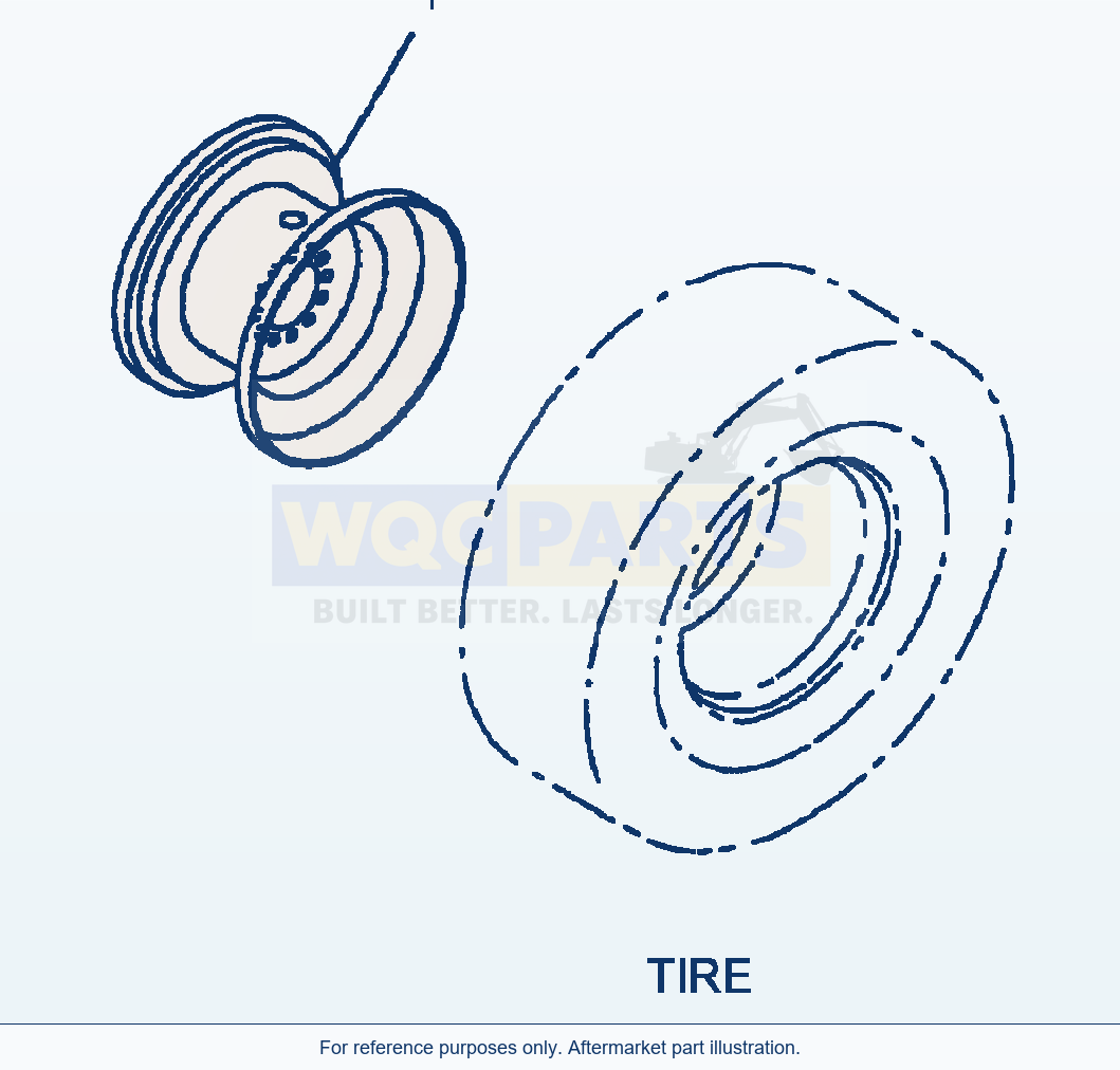 Komatsu WA180-3MC Wheel Assembly - 17.5-25 Rim - Tubeless Tire parts diagram