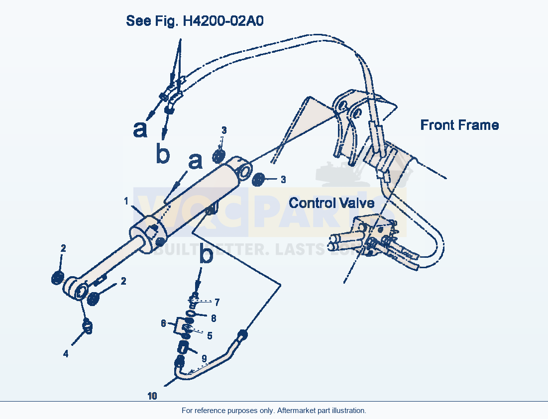 Komatsu WA180-3MC Dump Cylinder - Cylinder Assembly And Piping parts diagram