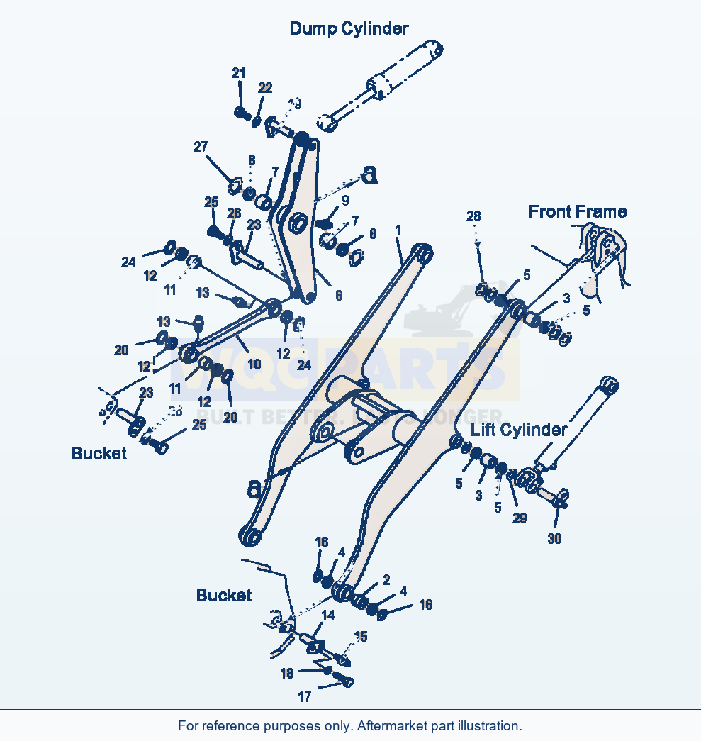 Komatsu WA180-3MC Lift Arm And Bellcrank - High Lift Arm parts diagram
