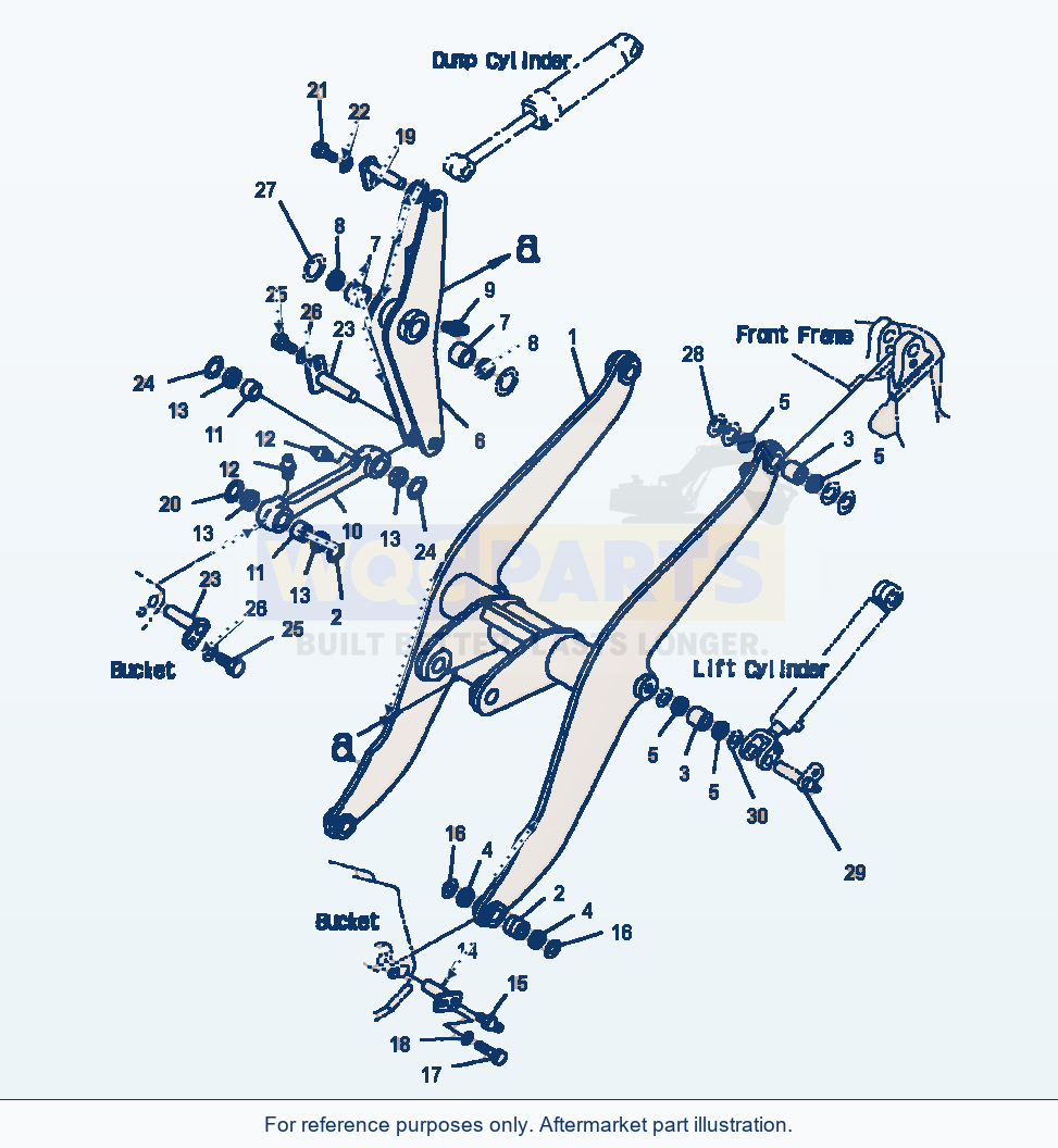 Komatsu WA180-3MC Lift Arm And Bellcrank - Standard parts diagram