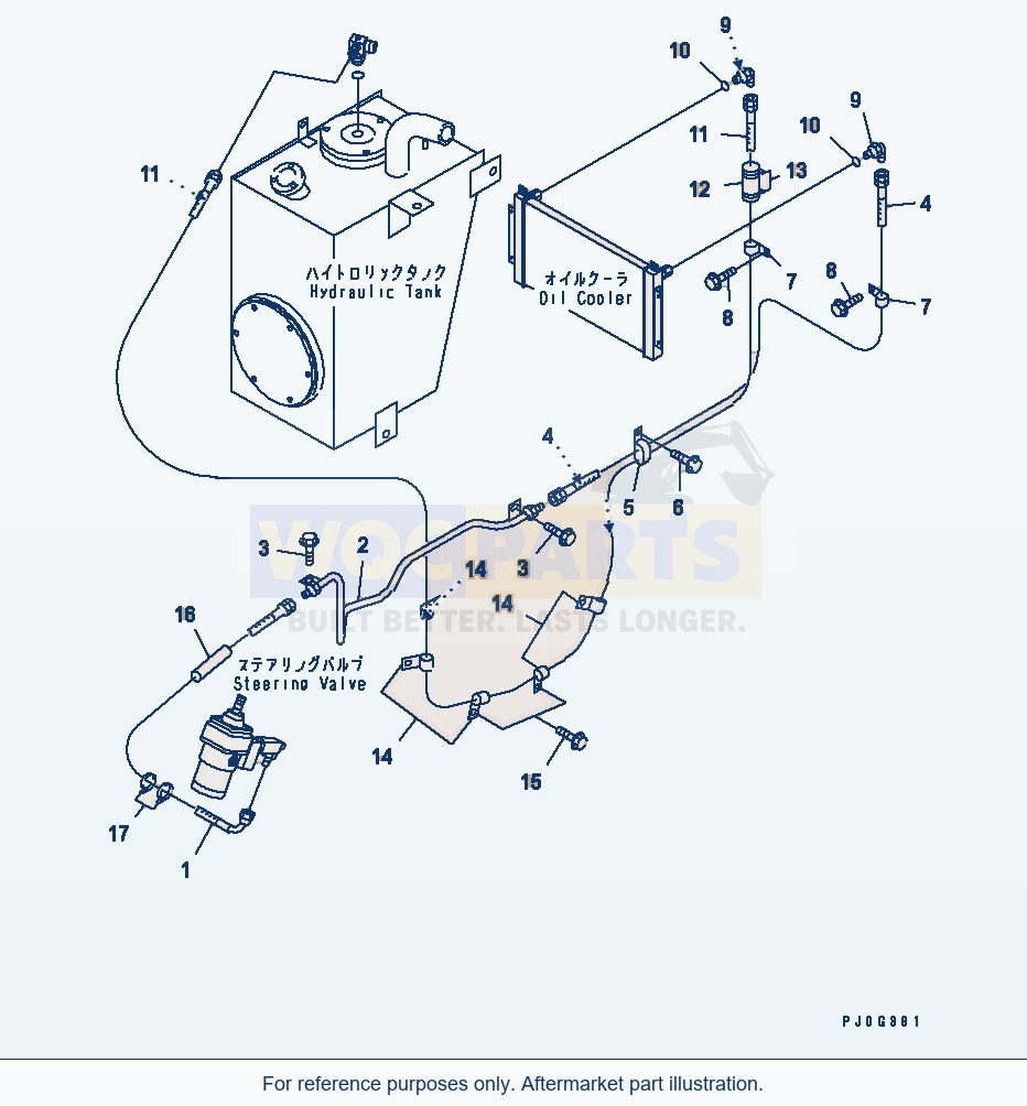 Komatsu WA180L-3 Radiator (Cooling Line) parts diagram